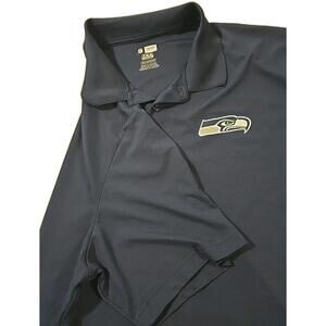 Seattle Seahawks NFL Team Apparel Polo Shirt Mens 2XL Blue